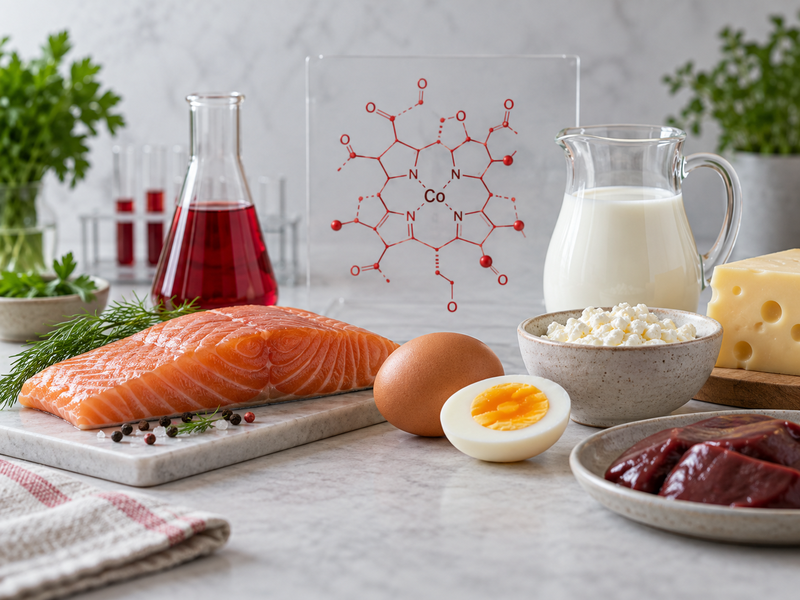 Продукты с витамином B12 и лабораторная композиция о гидроксокобаламине